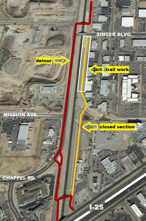North Diversion Channel Trail Detour at Singer Blvd — City of Albuquerque